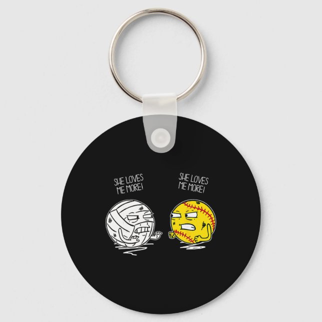 She Love Me More Volleyll Softll  Key Ring (Front)