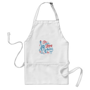 She Loves Jesus and America Too 4th of July Christ Standard Apron