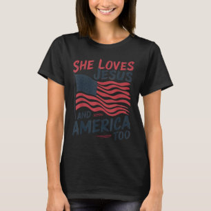 She Loves Jesus And America Too Christian Retro 4t T-Shirt