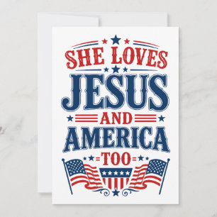 She Loves Jesus and America Too Invitation