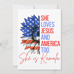 She loves Jesus and America too. She is Kamala. Invitation