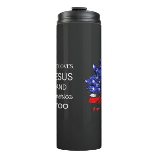 She Loves Jesus and America Too Thermal Tumbler