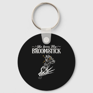 She Loves My Broomstick I Like Her Pumpkins Couple Key Ring