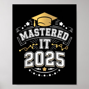 She Mastered It 2025 Masters Degree Graduation Gif Poster