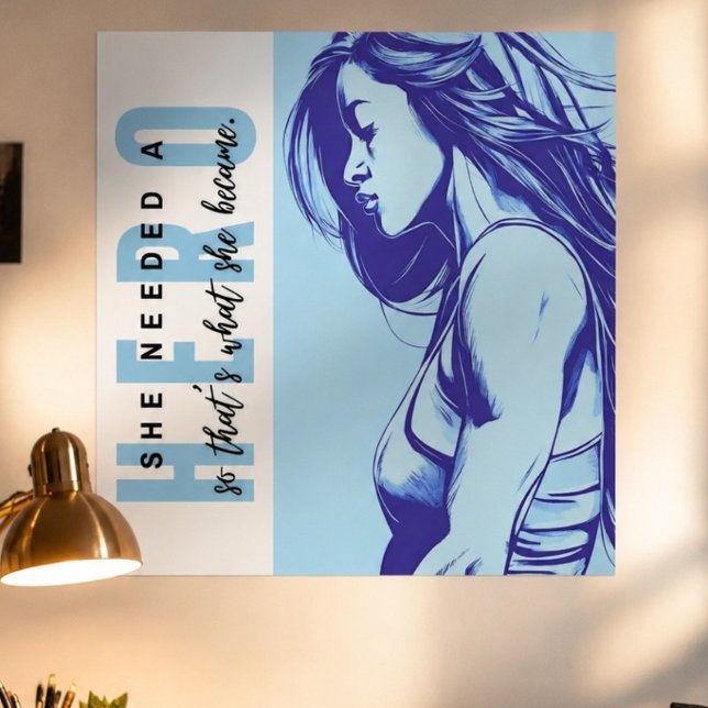 She Needed a Hero Poster (AI Generated Design) (Creator Uploaded)