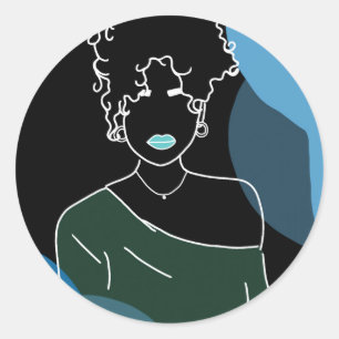 she - negative classic round sticker