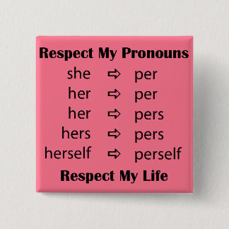 She -> per/person 15 cm square badge