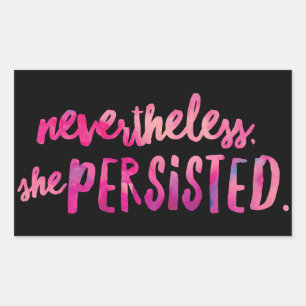 She Persisted Rectangle Stickers, Glossy Rectangular Sticker
