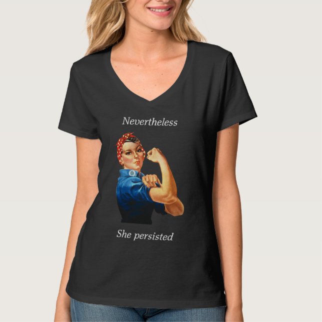 "She Persisted" V-neck Shirt - Women's (Front)