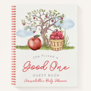 She Picked a Good One Apple Bridal Guest Book