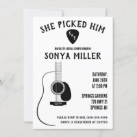 She Picked Him! Guitar and Pick Bridal Shower