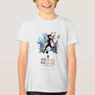 She Plays She Leads Future Women’s Football Star I Tri-Blend Shirt