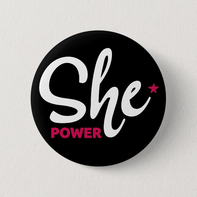 She Power White Design Pin (Front)