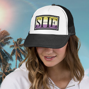 She pronoun non-binary feminine Trucker Hat