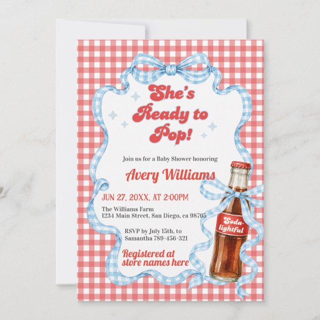 She Ready Pop Soda Baby Shower Boy Invitation (Front)