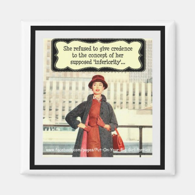 'She Refused' Retro Magnet (Front)