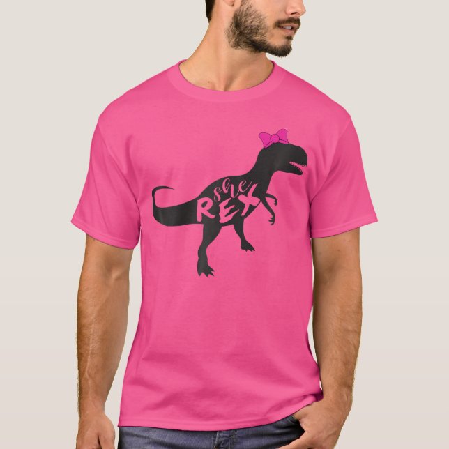 She Rex Dinosaur Shirt For Women And Girls (Front)