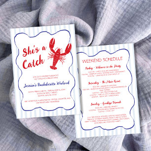 She’s a Catch Lobster Bachelorette Weekend Invitation