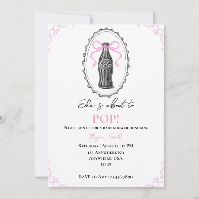 She’s About To POP! Invitation (Front)