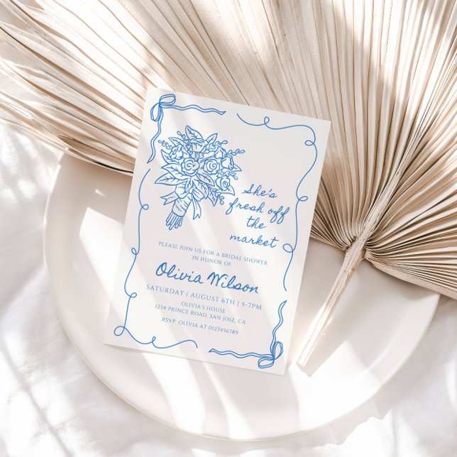 She’s Fresh Off the Market Bridal Shower- Floral  Invitation (Creator Uploaded)