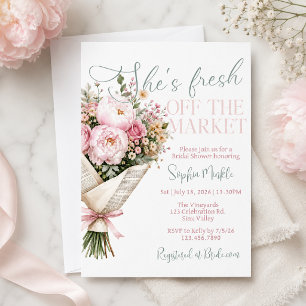 She’s Fresh Off the Market Bridal Shower Invitation