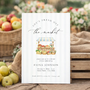 She’s Fresh Off the Market Stripe Bridal Shower Invitation