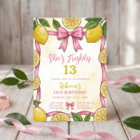 She’s Freshly 13 Citrus Lemon Pink Bow Birthday