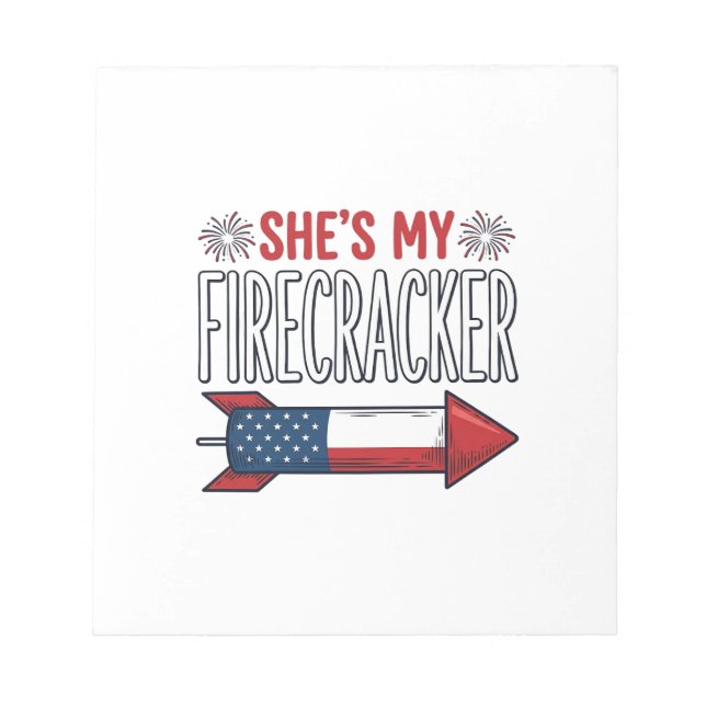 She’s My Firecracker Patriotic Couple Design_1 Notepad (Front)