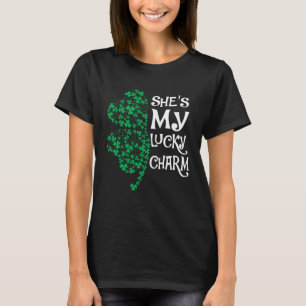 She s My Lucky Charm  Shamrock Matching Couples T-Shirt