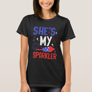 she s My sparkler Cute 4th Of July Couple T-Shirt