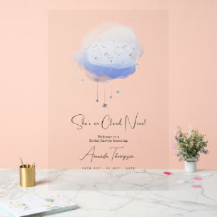 She’s on Cloud Nine Bridal Shower Welcome Acrylic Sign