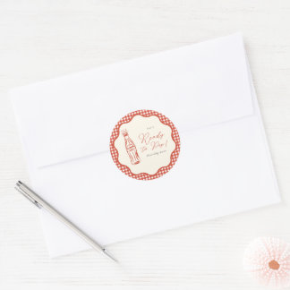 She’s ready to pop baby shower classic round sticker