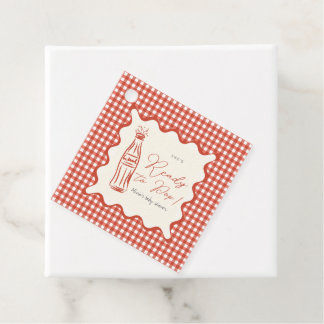 She’s ready to pop baby shower favour tags