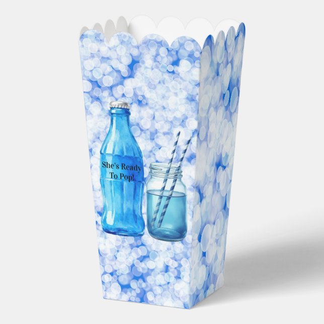 She’s Ready To Pop Blue Boy Baby Shower Favour Box (Back)