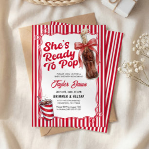 She’s Ready to Pop Cola Bottle Baby Shower  Invitation