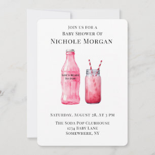 She’s Ready To Pop Girl Baby Shower Invitation