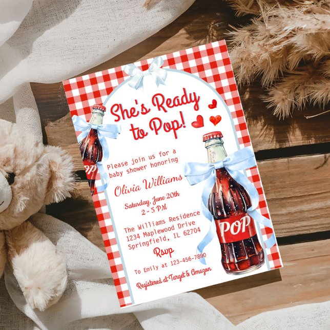 She’s Ready to Pop Soda Baby Shower Invitation (She's Ready to pop Baby Shower Invitation)
