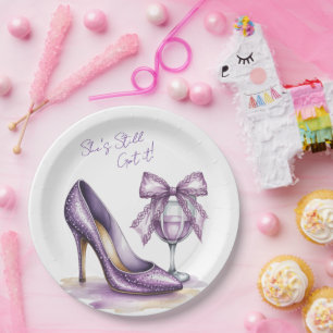 She’s Still Got It Purple High Heel Birthday Party Paper Plate