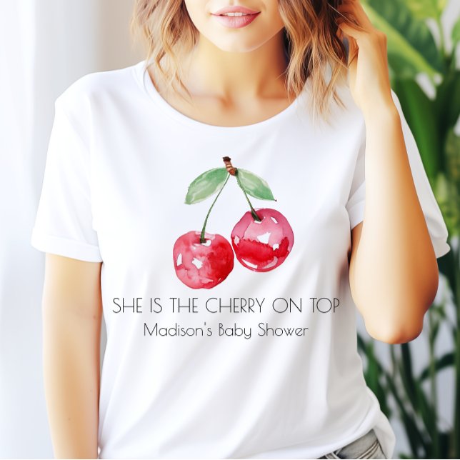 She’s the Cherry on Top  Baby Shower T-Shirt (Creator Uploaded)