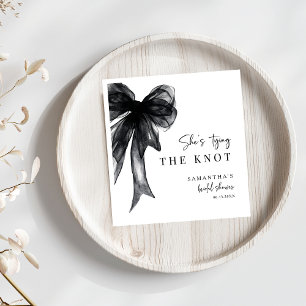She’s Tying The Knot Black Bow Bridal Shower Napkin