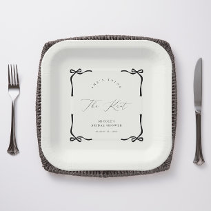She’s Tying the Knot Black Bow Paper Plate
