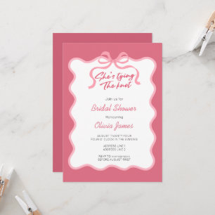 She’s tying the knot bridal shower invitation