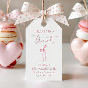 She’s Tying the Knot Coquette Bow Bridal Shower Gift Tags
