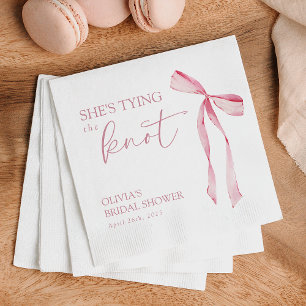 She’s Tying the Knot Coquette Bow Bridal Shower  Napkin