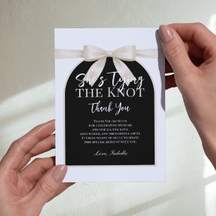 She’s Tying the Knot Ivory Palette Bow Thank You Card