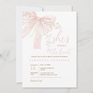 She’s Tying the Knot Watercolor Elegant Invitation