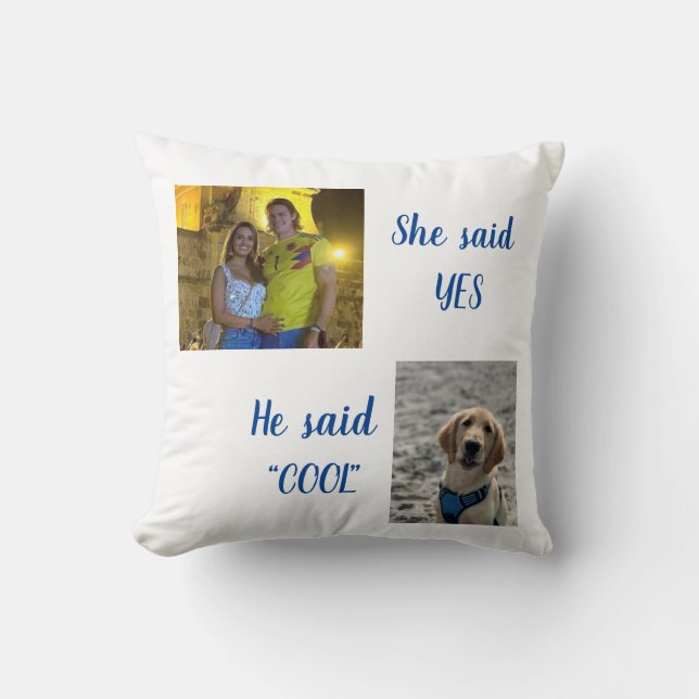 She Said He Said Throw Pillow (Front)