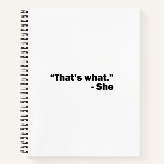 She Said Notebook (Front)