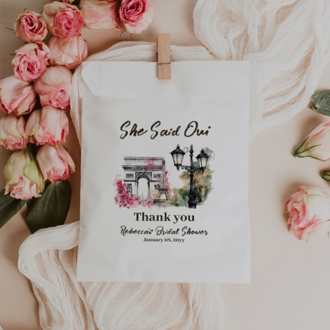 She Said Oui Paris Bridal Shower Parisian Brunch Favour Bags (Creator Uploaded)