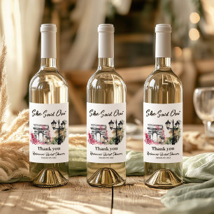 She Said Oui Paris Bridal Shower Parisian Brunch Wine Label